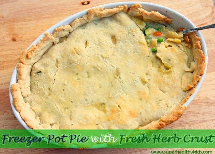 Freezer Pot Pie Recipe with Fresh Herb Crust. Double the recipe and make two pies! One for tonight, and one for the freezer.